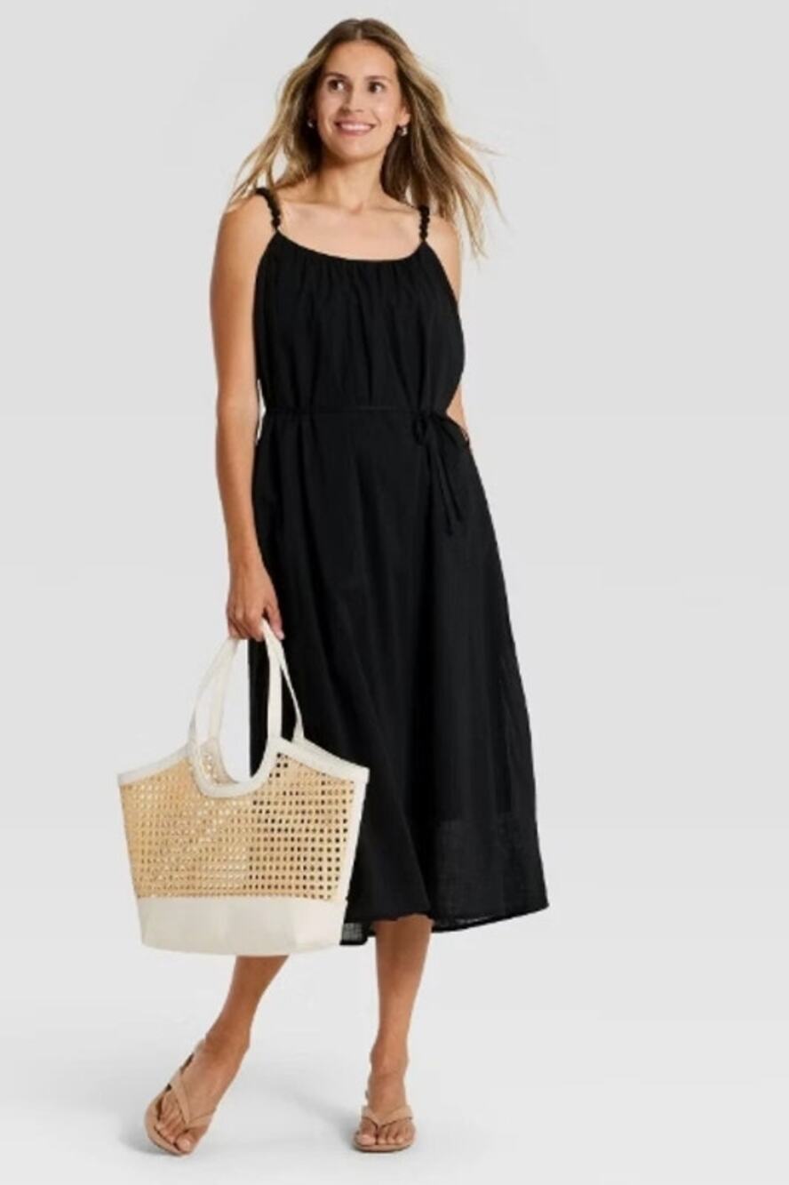 A New Day Women's Beaded Tie Waist Maxi Dress